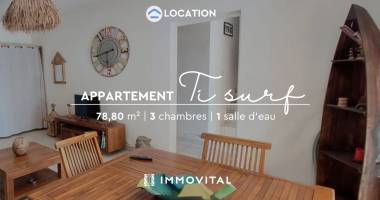 bas de villa t4 meublé   sainte-anne, quartier le helleux   toutes charges comprises